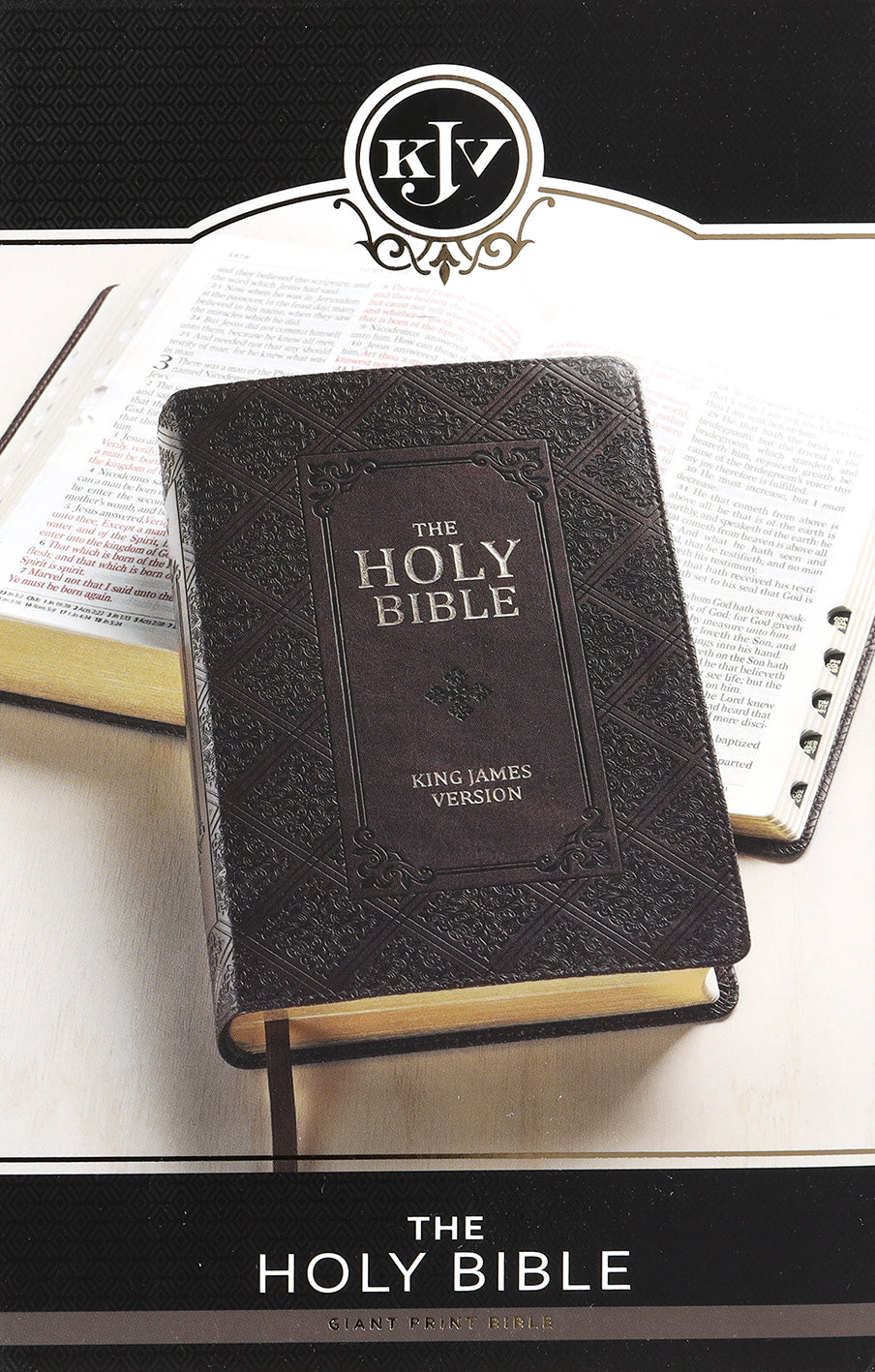 KJV Giant Print Bible Pattern Dark Brown (Red Letter Edition)