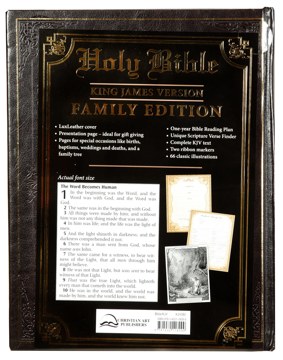 KJV Family Bible Dark Brown (Black Letter Edition)