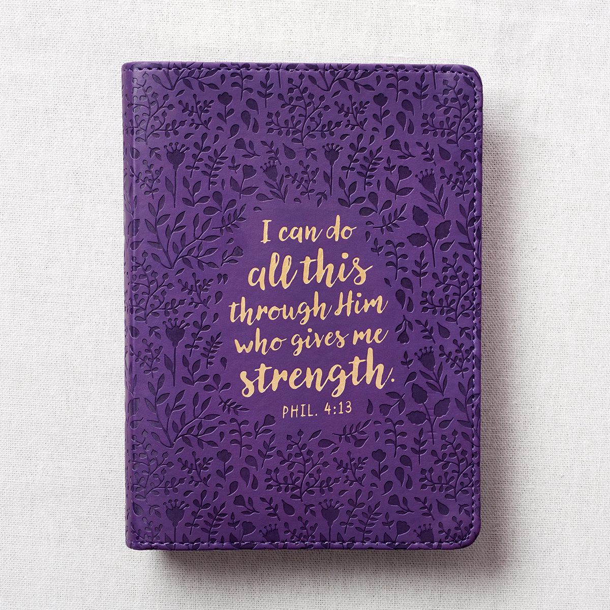 Journal: I Can Do All This Through Purple/Floral, Handy-Sized (Phil 4:13)