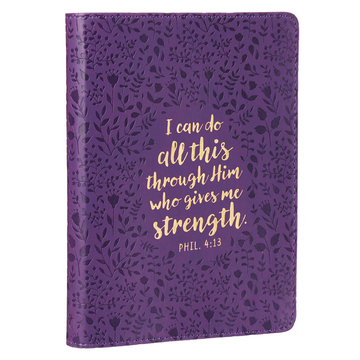 Journal: I Can Do All This Through Purple/Floral, Handy-Sized (Phil 4:13)
