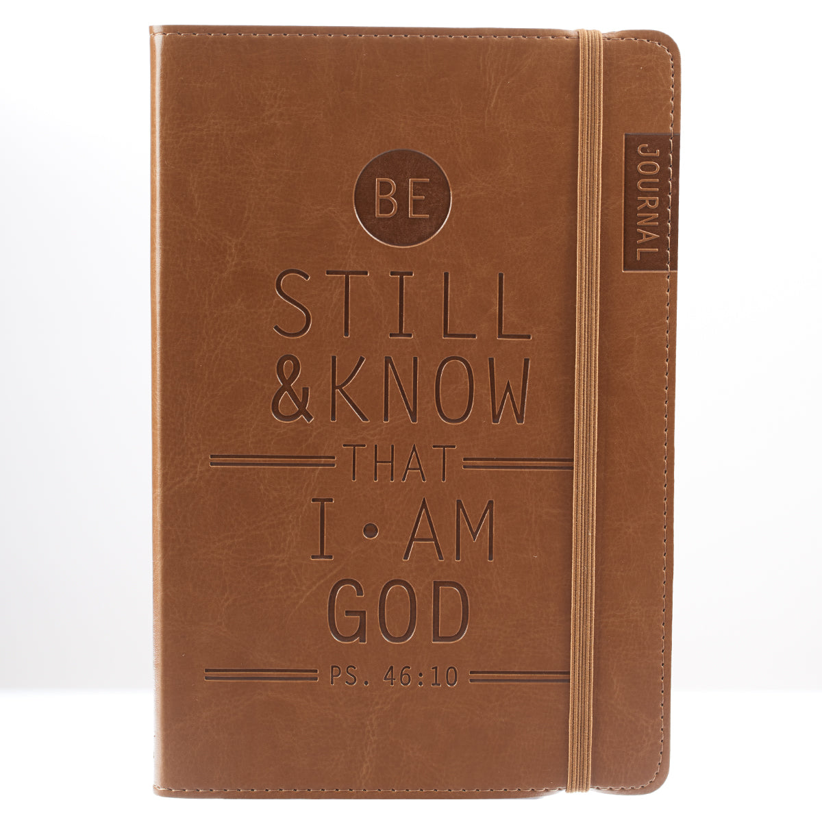 Journal: Be Still and Know, Brown With Elastic Closure