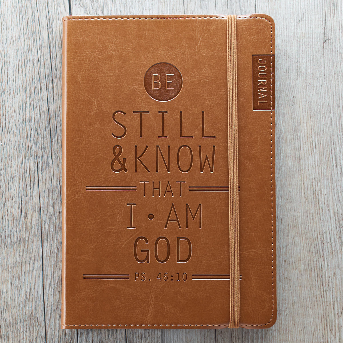 Journal: Be Still and Know, Brown With Elastic Closure