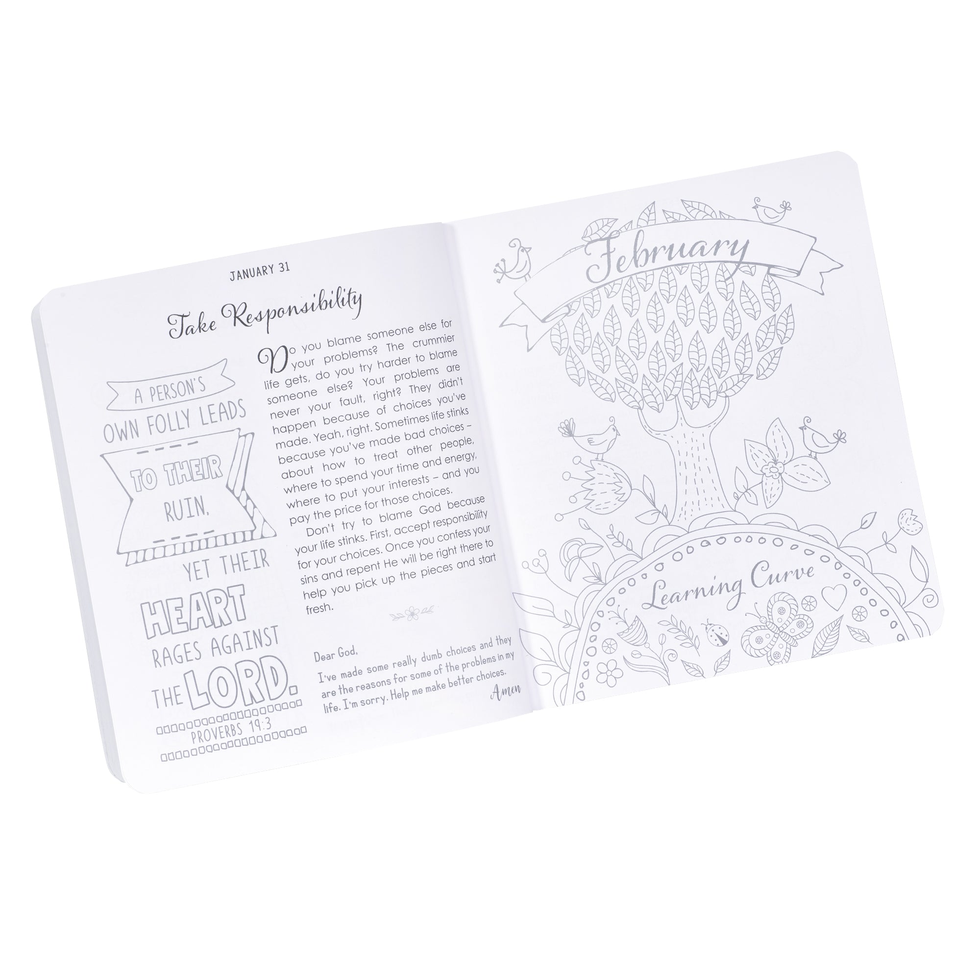 The Illustrated Devotional For Girls: 366 Devotions & Colouring in