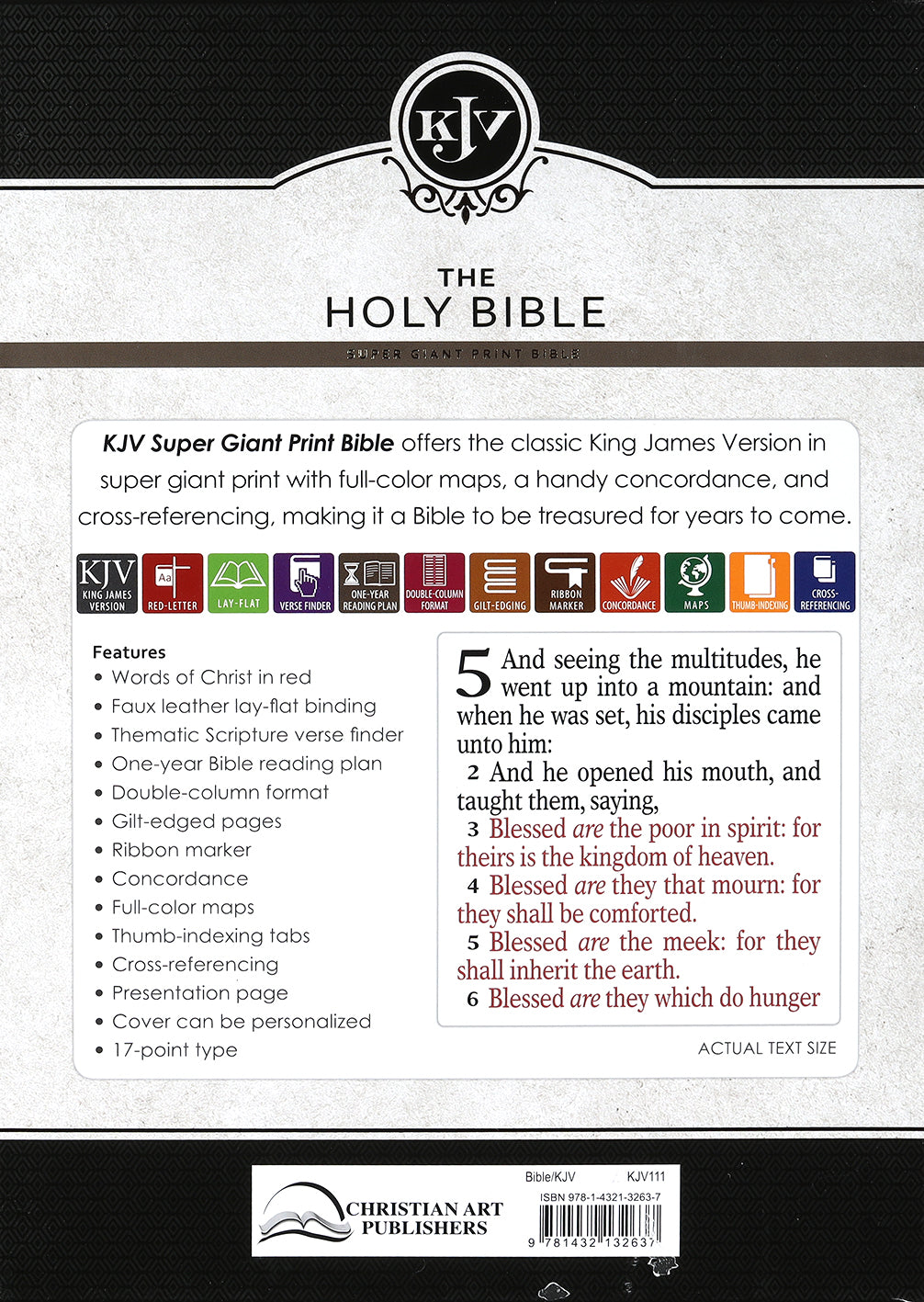 KJV Super Giant Print Bible Brown (Red Letter Edition)