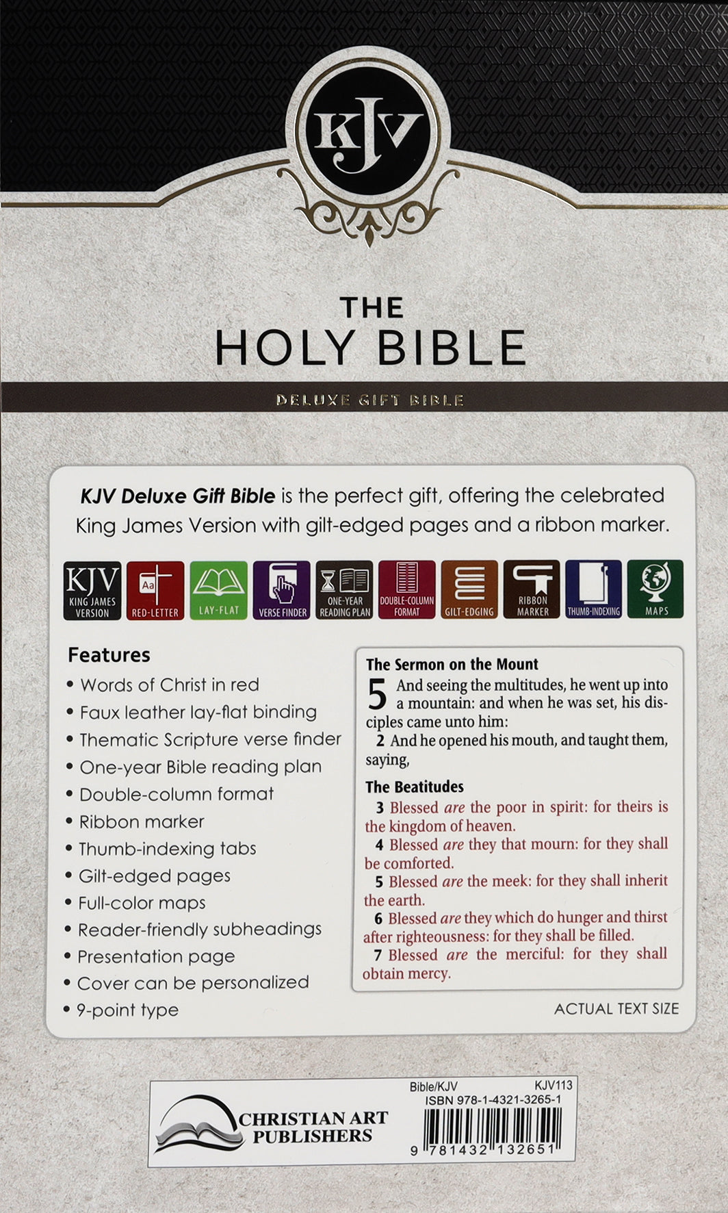 KJV Deluxe Gift Bible Indexed Brown (Red Letter Edition)