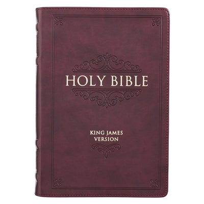 KJV Large Print Thinline Bible Indexed Burgundy (Red Letter Edition)