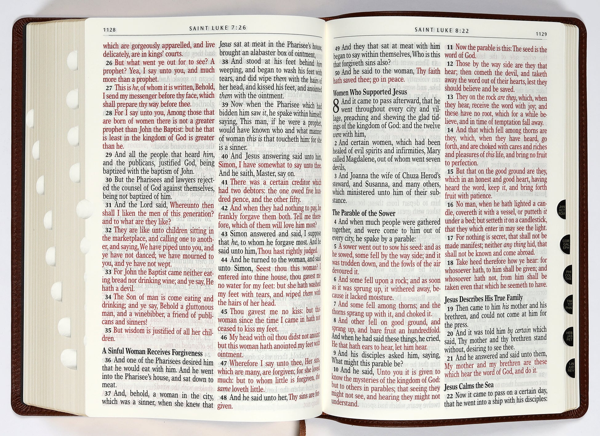 KJV Giant Print Bible Tan Indexed (Red Letter Edition)