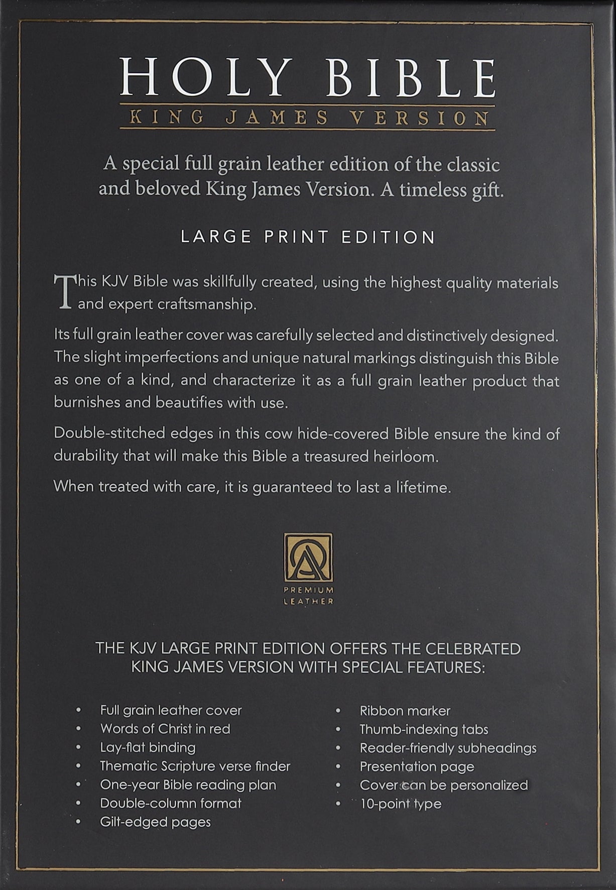 KJV Large Print Thinline Bible Black