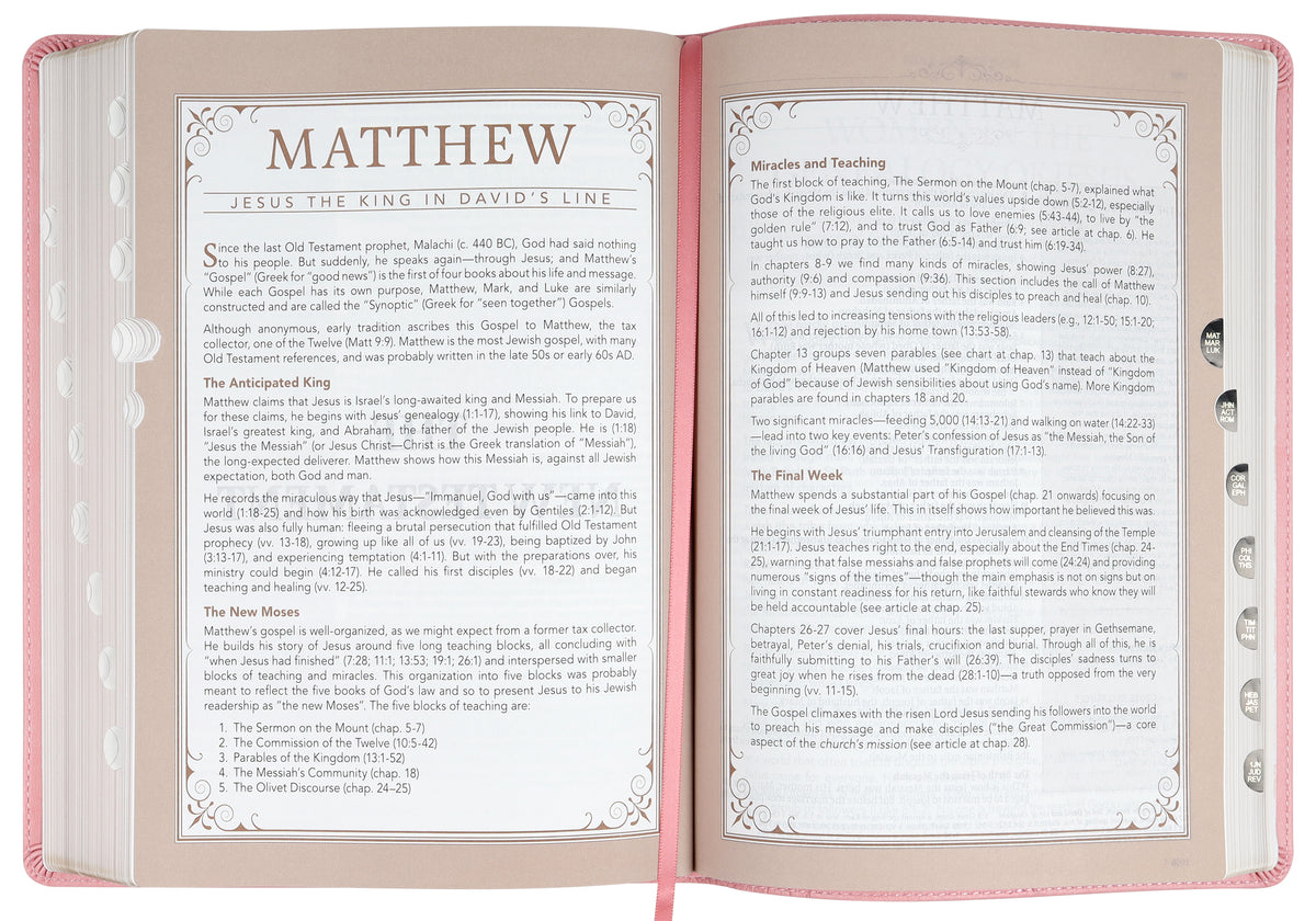 NLT Spiritual Growth Bible Pink Indexed