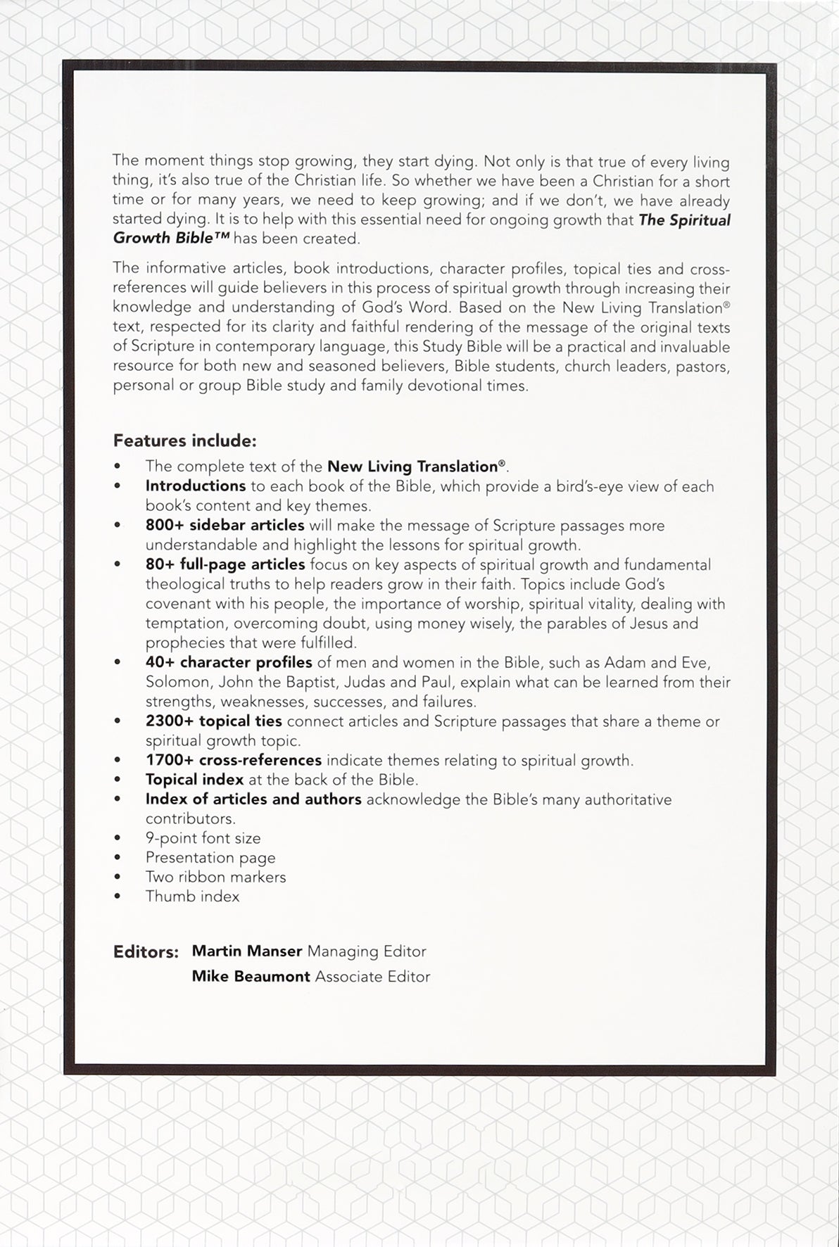 NLT Spiritual Growth Bible Espresso Brown Indexed