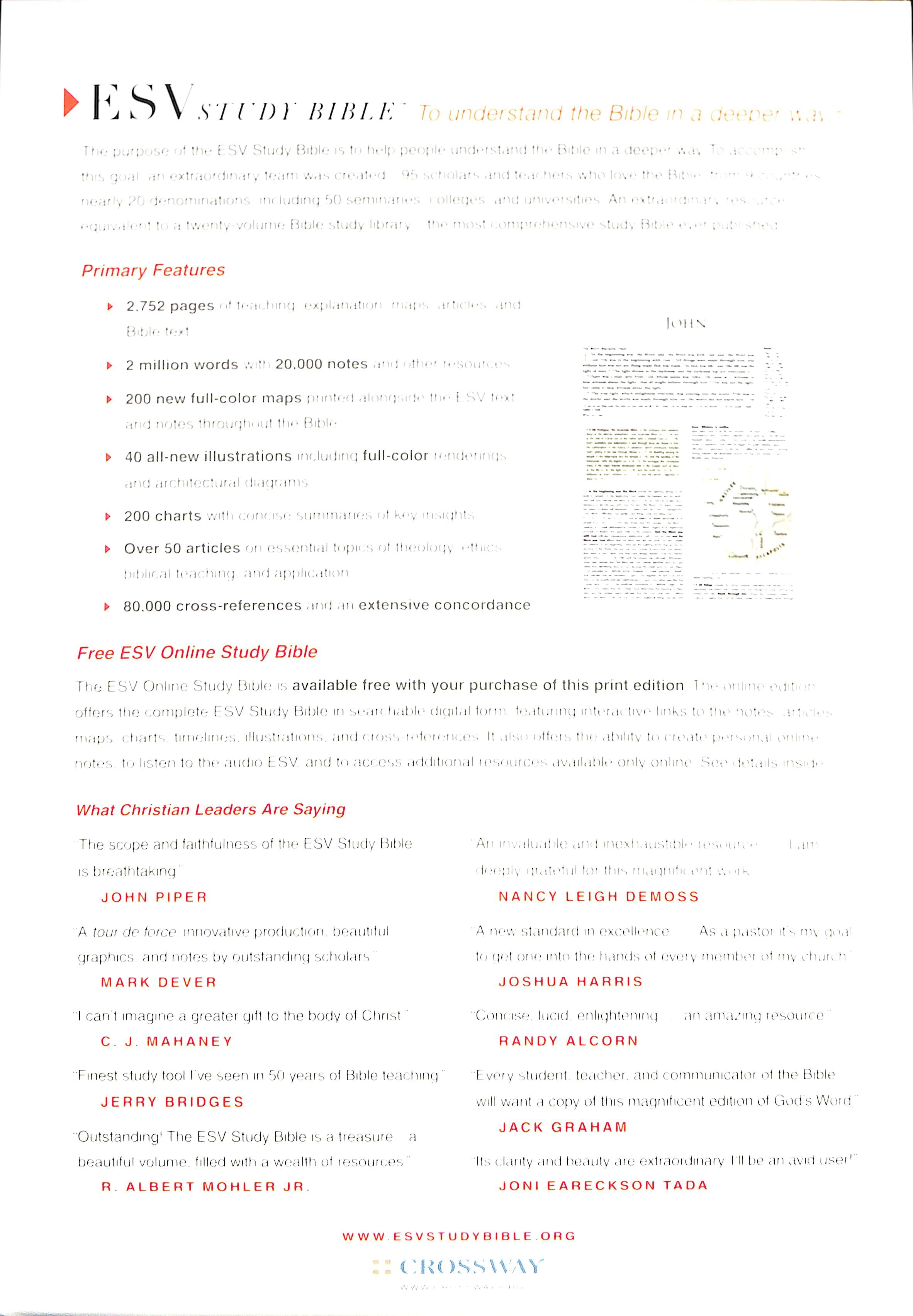 ESV Study Bible Indexed (Black Letter Edition)