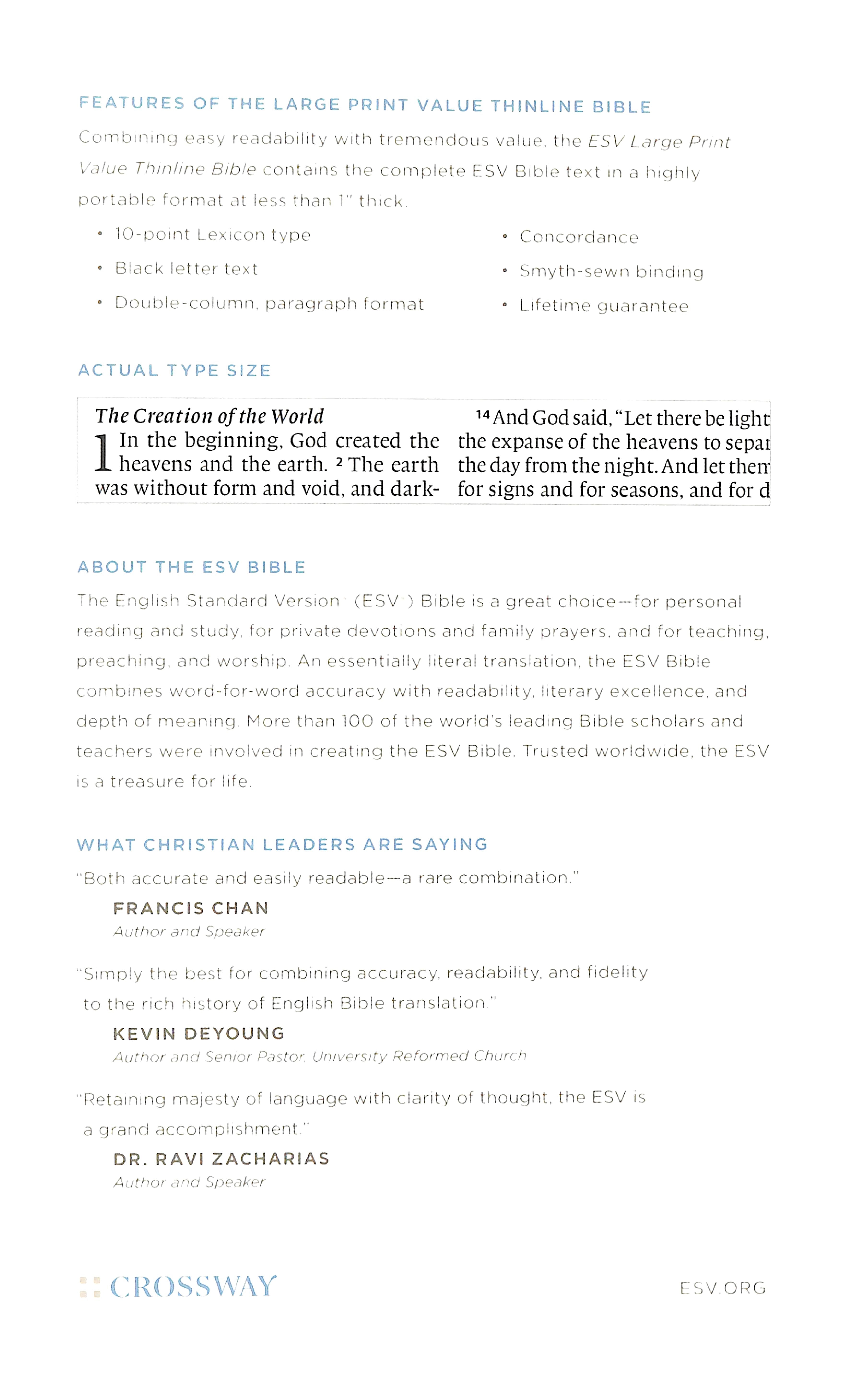 ESV Large Print Value Thinline Bible Mahogany Border (Black Letter Edition)