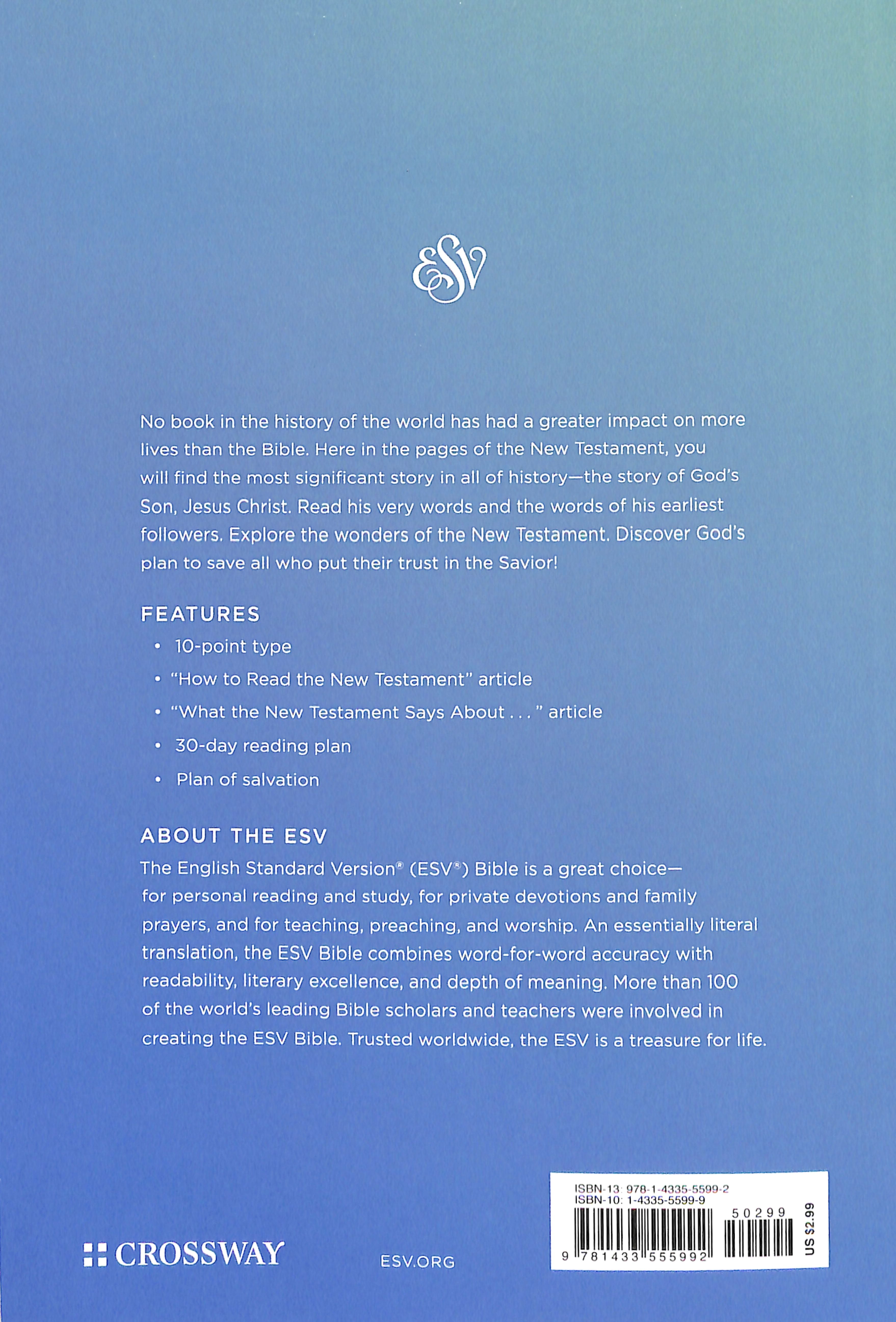 ESV Outreach New Testament Blue Large Print (Black Letter Edition)