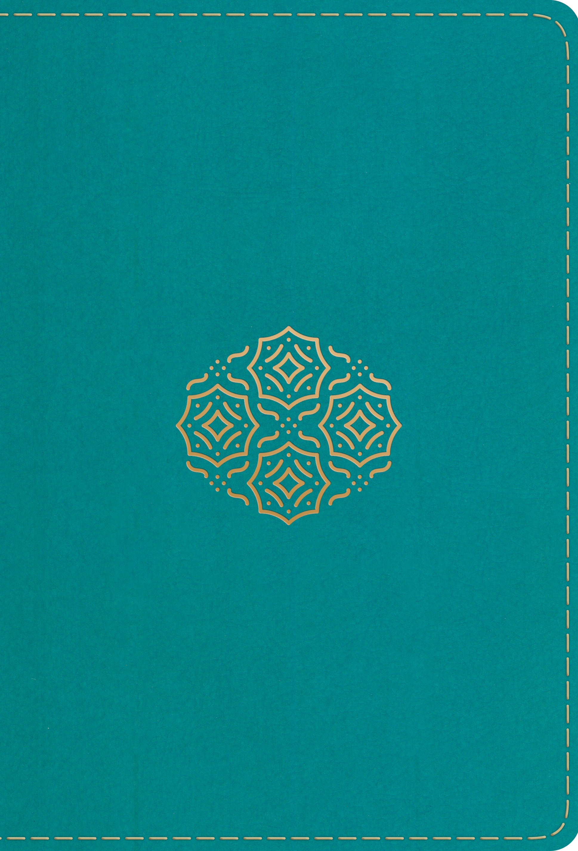 ESV Large Print Compact Bible Teal Bouquet Design (Red Letter Edition)