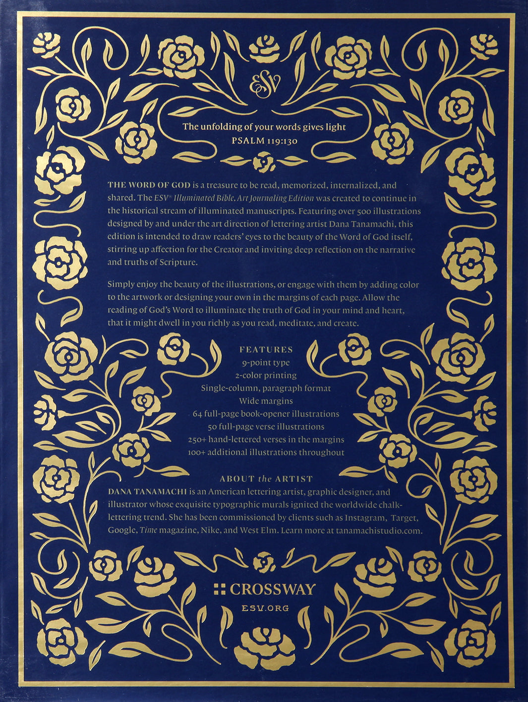 ESV Illuminated Bible Art Journaling Edition Blue With Slipcase (Black Letter Edition)