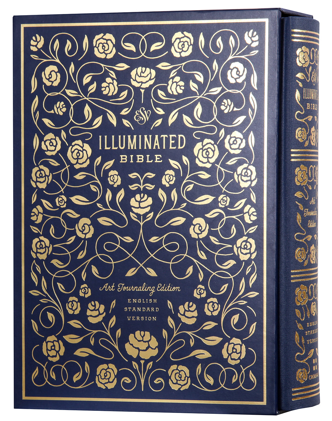 ESV Illuminated Bible Art Journaling Edition Blue With Slipcase (Black Letter Edition)
