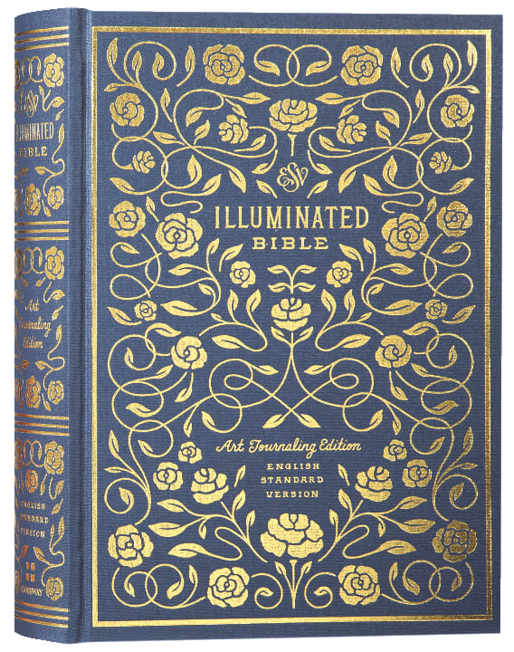 ESV Illuminated Bible Art Journaling Edition Blue With Slipcase (Black Letter Edition)
