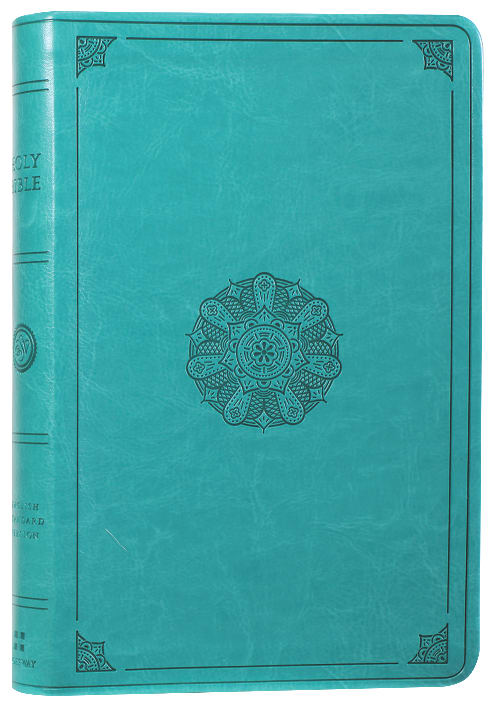 ESV Large Print Value Thinline Bible Turquoise Emblem Design