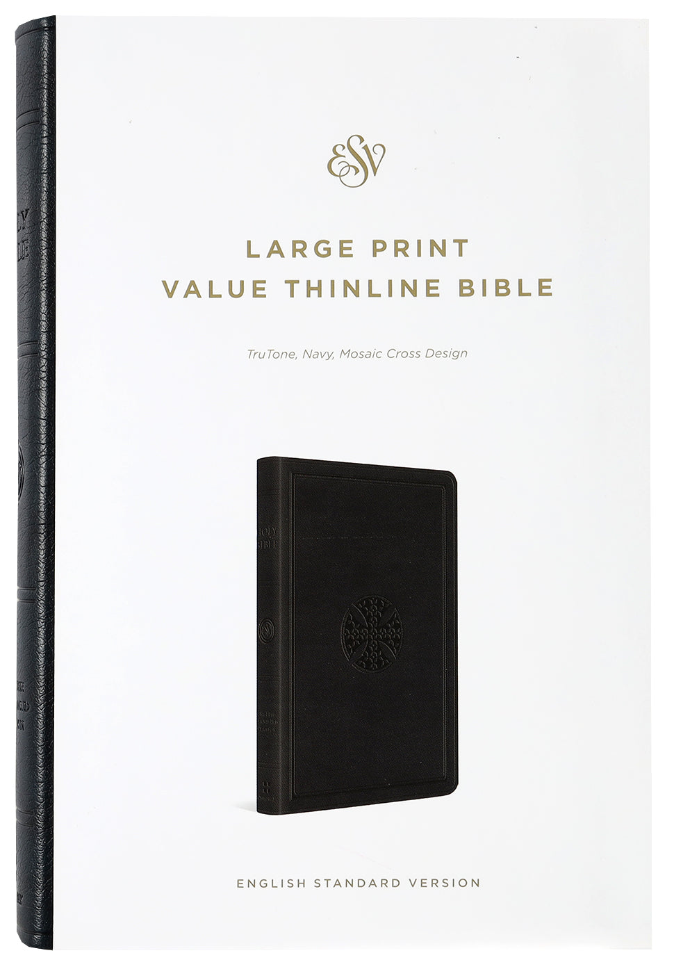 ESV Large Print Value Thinline Bible Navy Mosaic Cross Design (Black Letter Edition)