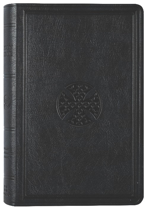 ESV Large Print Value Thinline Bible Navy Mosaic Cross Design (Black Letter Edition)