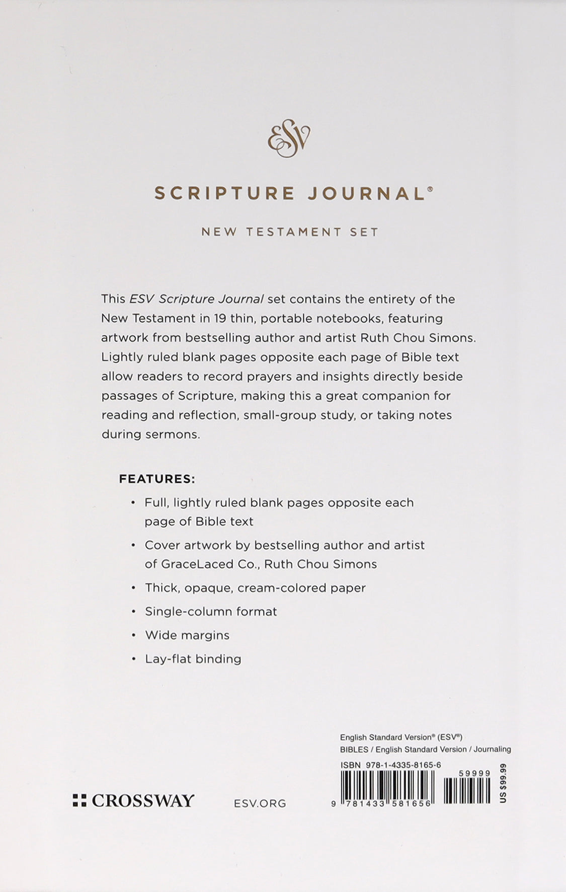 ESV Scripture Journal New Testament Artwork By Ruth Chou Simons (Black Letter Edition) (Set Of 19)