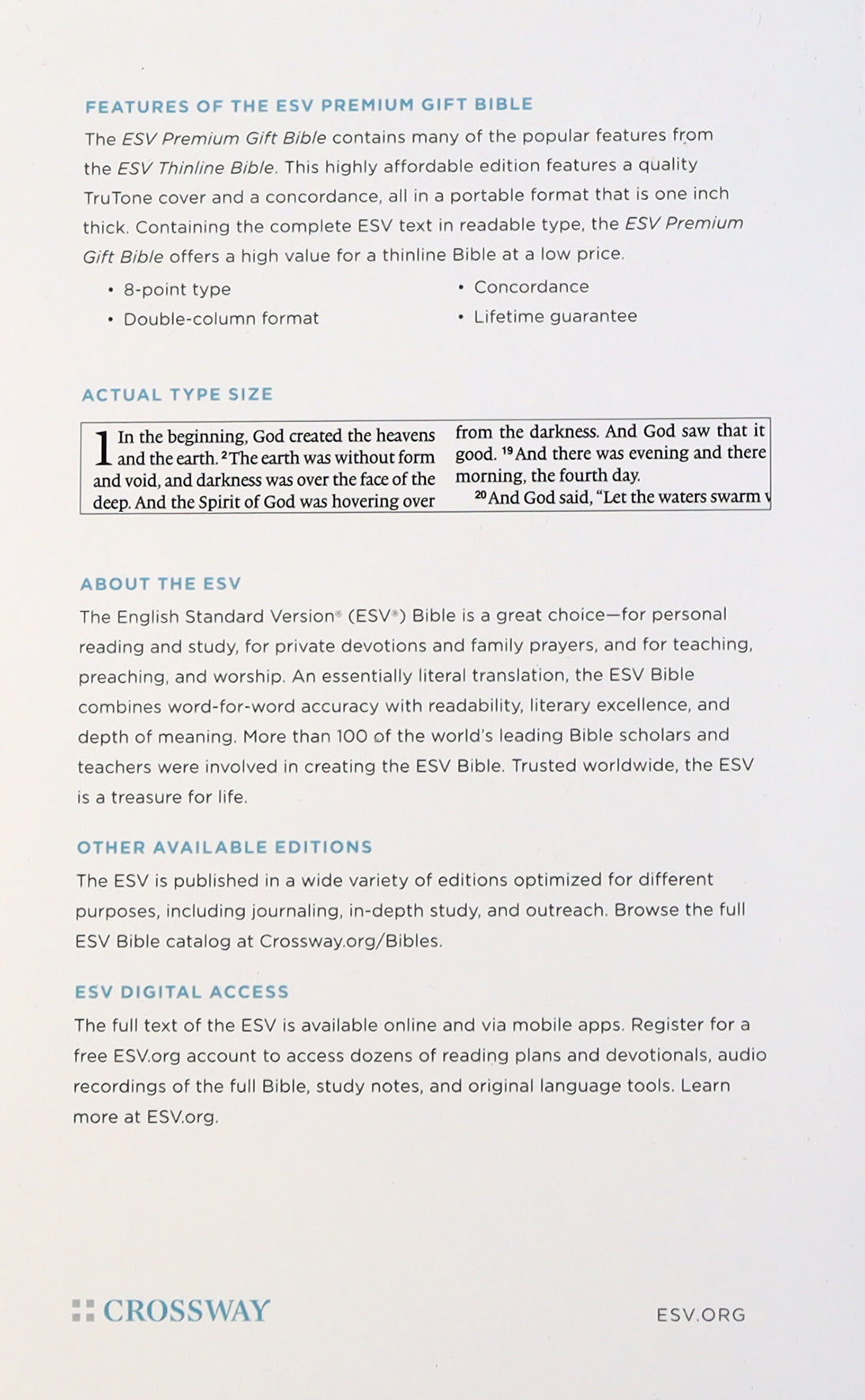 ESV Premium Gift Bible Navy Mosaic Cross Design (Black Letter Edition)