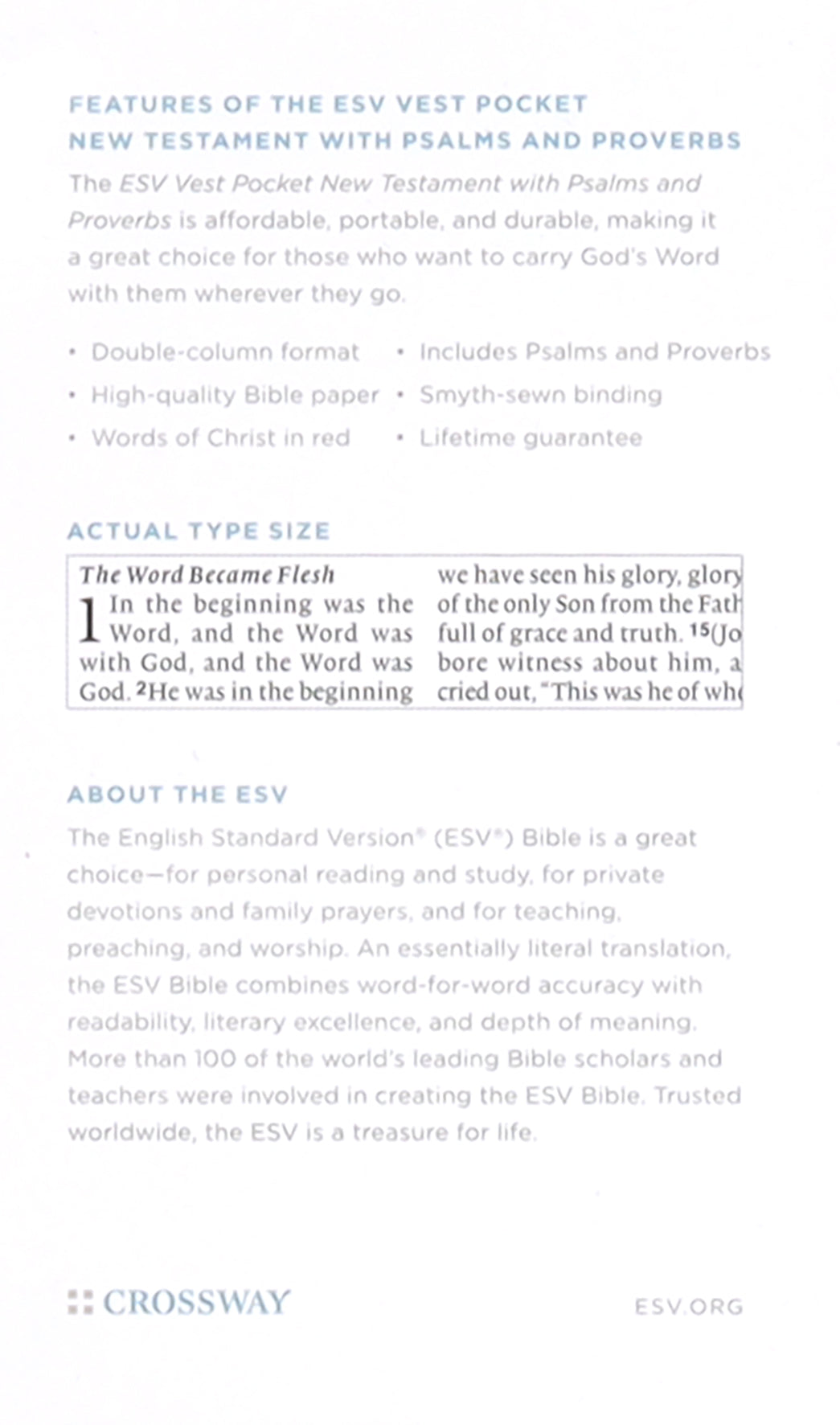 ESV Vest Pocket New Testament With Psalms and Proverbs Berry Floral Design