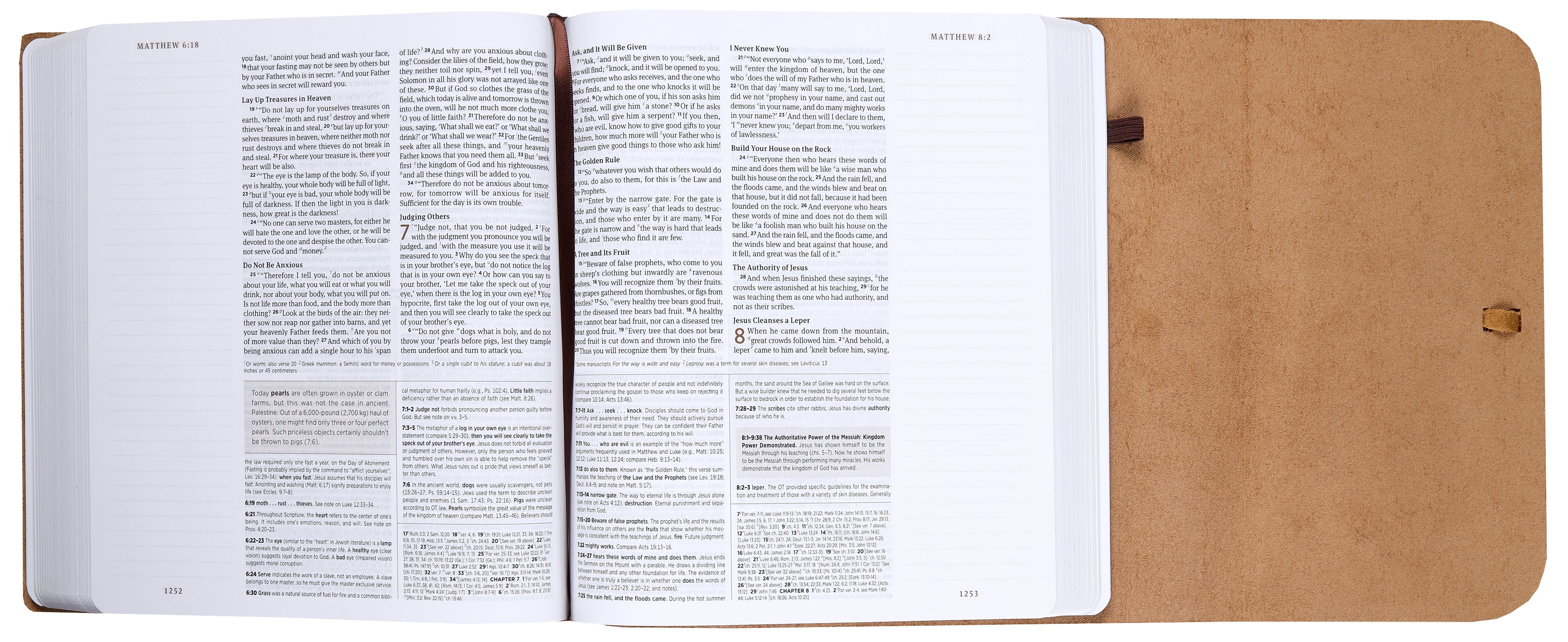 ESV Journaling Study Bible Brown Flap With Strap