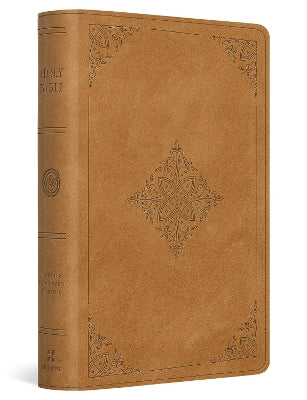 ESV Large Print Bible Nubuck Caramel, Fleur-de-lis Design (Black Letter Edition)