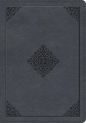 ESV Large Print Wide Margin Bible Slate Blue, Ornament Design