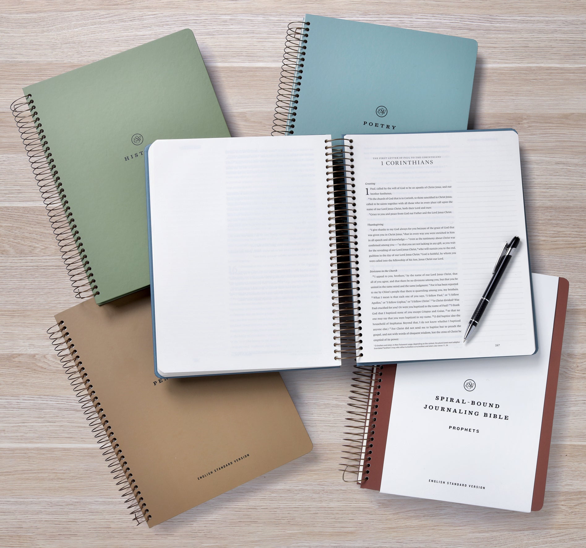 ESV Journaling Bible (5 Vol Set) Spiral Hardcover, Set includes Pentateuch; Historical Books; Poetry; Prophets; and New Testament