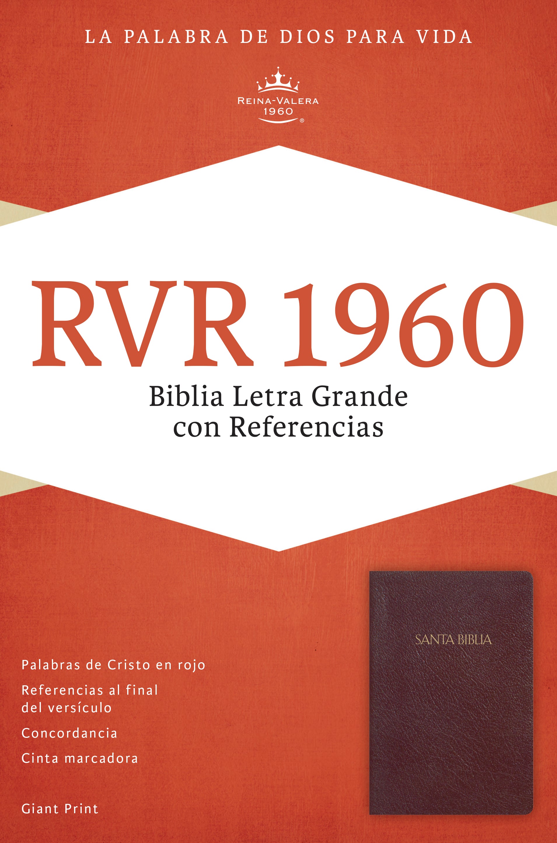 Rvr 1960 Biblia Letra Grande Con Referencias, Borgoa (Burgundy)
