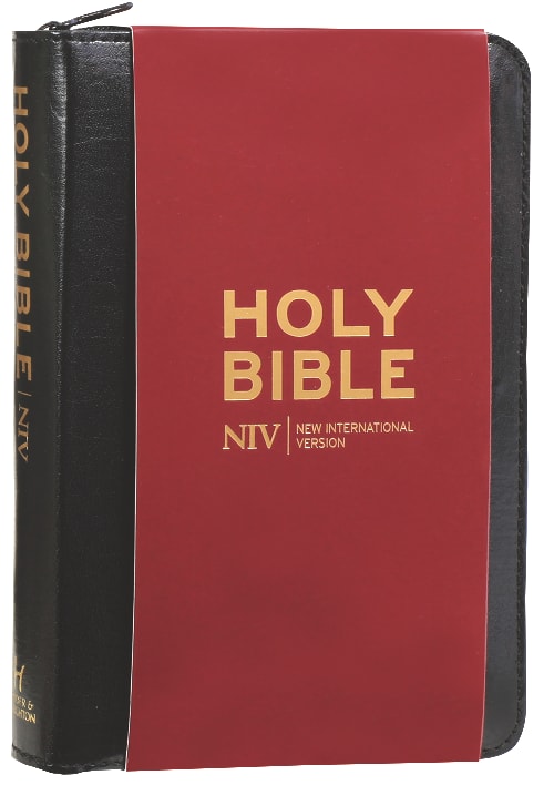 NIV Pocket Bible Black Bonded Leather With Zip