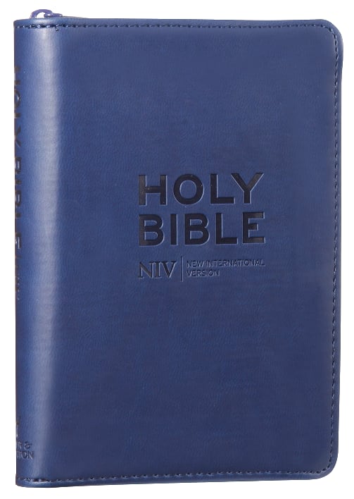 NIV Tiny Navy Soft-Tone Bible With Zip