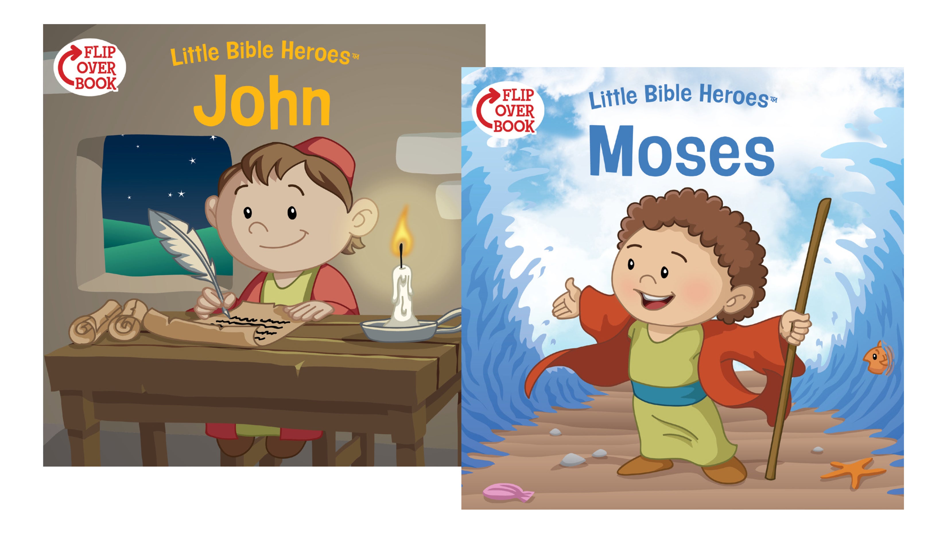 Moses/John Flip-Over Book (Little Bible Heroes Series)