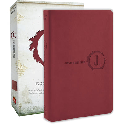 NLT Jesus Centered Bible Cranberry (Red Letter Edition)