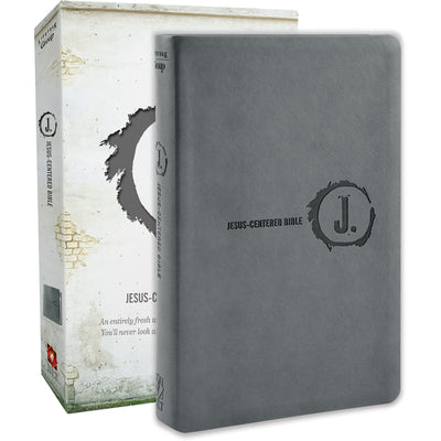 NLT Jesus-Centered Bible Charcoal (Red Letter Edition)