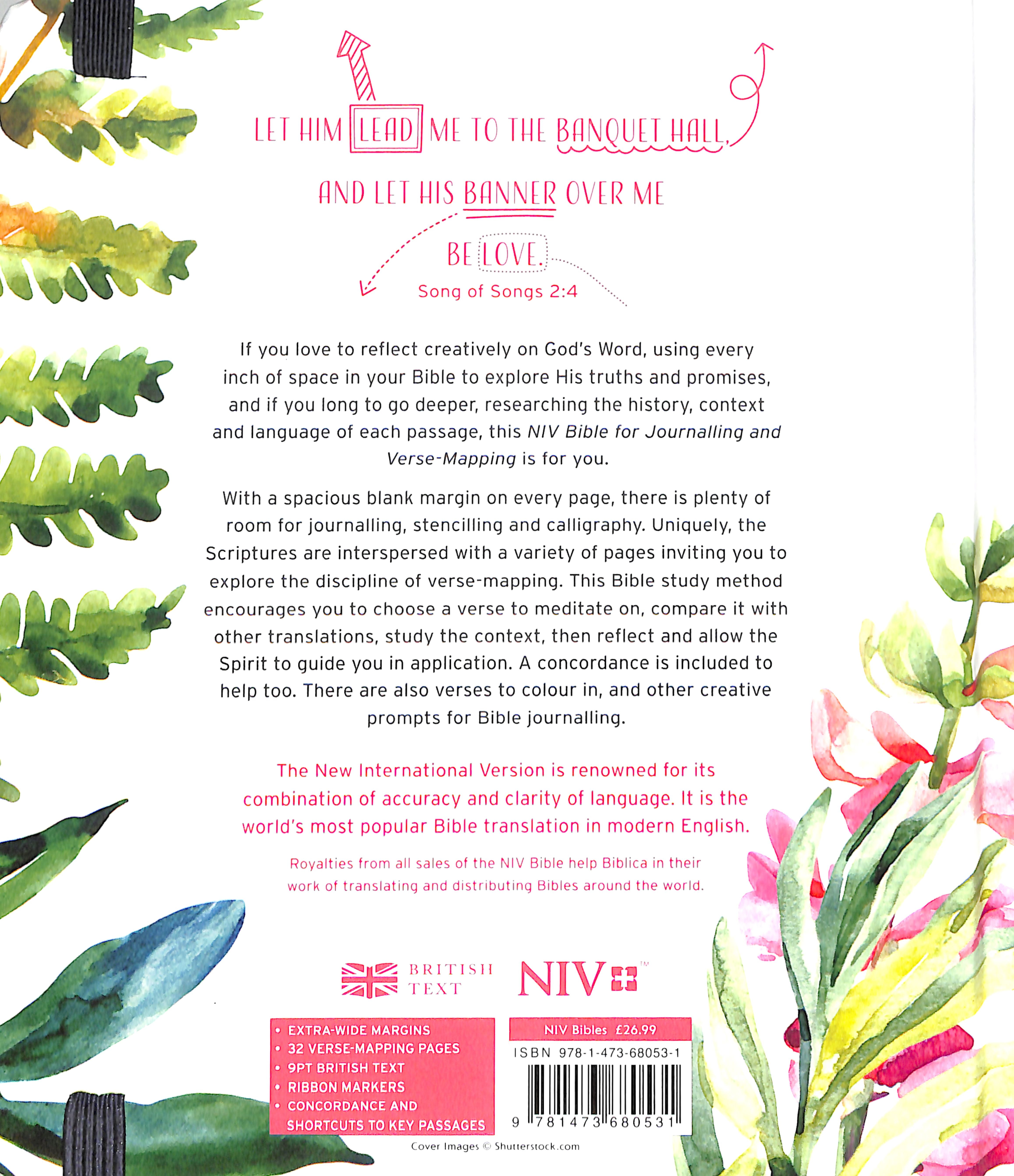 NIV Verse Mapping Bible Floral Pink