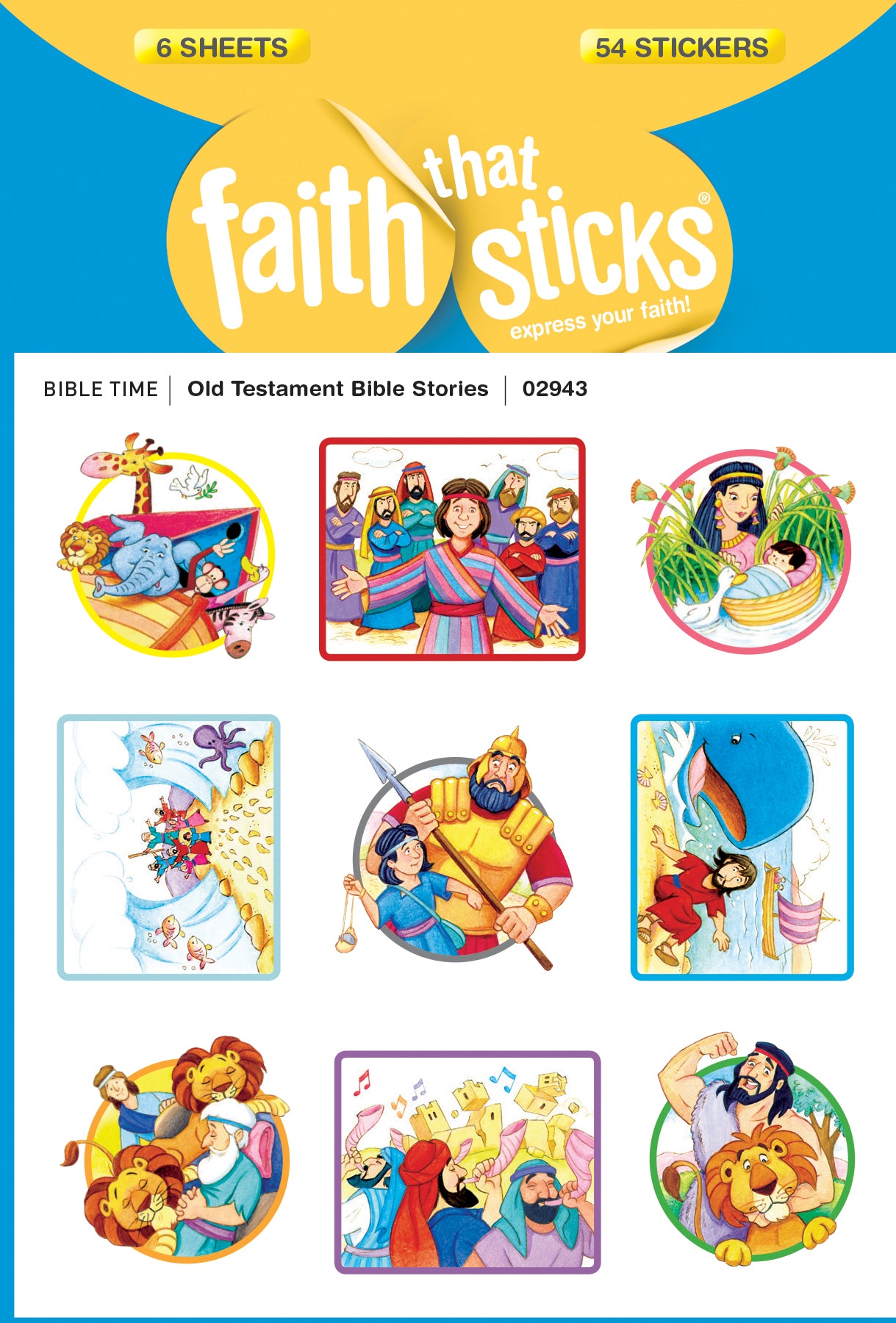 Old Testament Bible Stories (6 Sheets, 54 Stickers) (Stickers Faith That Sticks Series)