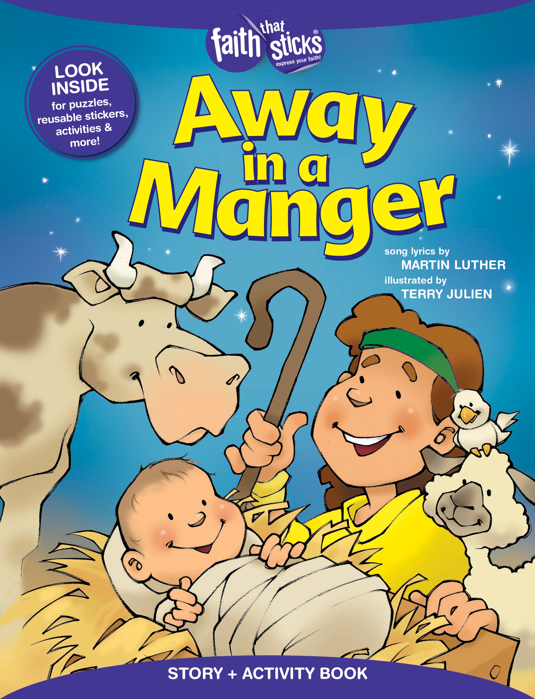 Away in a Manger (Incl. Stickers & Puzzles) (Faith That Sticks Story & Activity Book Series)
