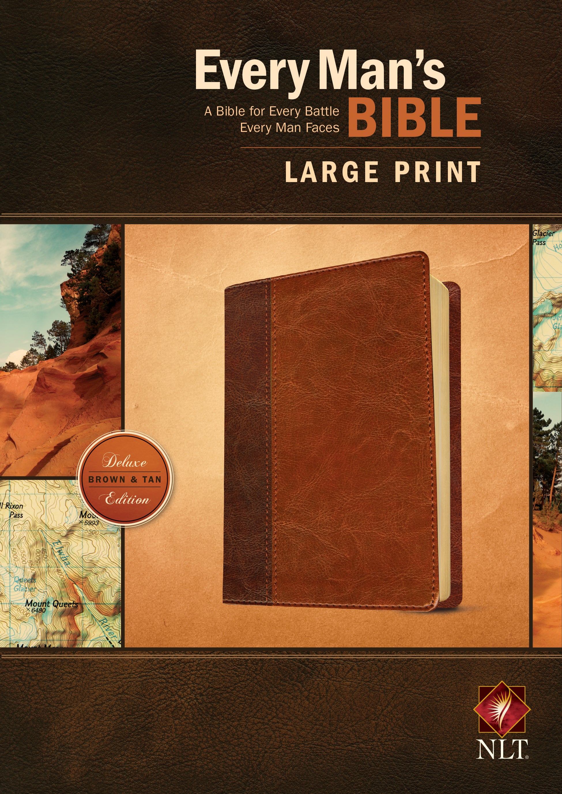NLT Every Man's Bible Large Print Brown/Tan (Black Letter Edition)