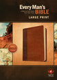 NLT Every Man's Bible Large Print Brown/Tan (Black Letter Edition)
