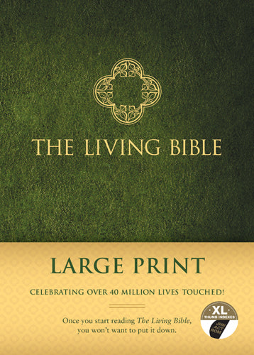 TLB The Living Bible Large Print Indexed Green (Black Letter Edition)