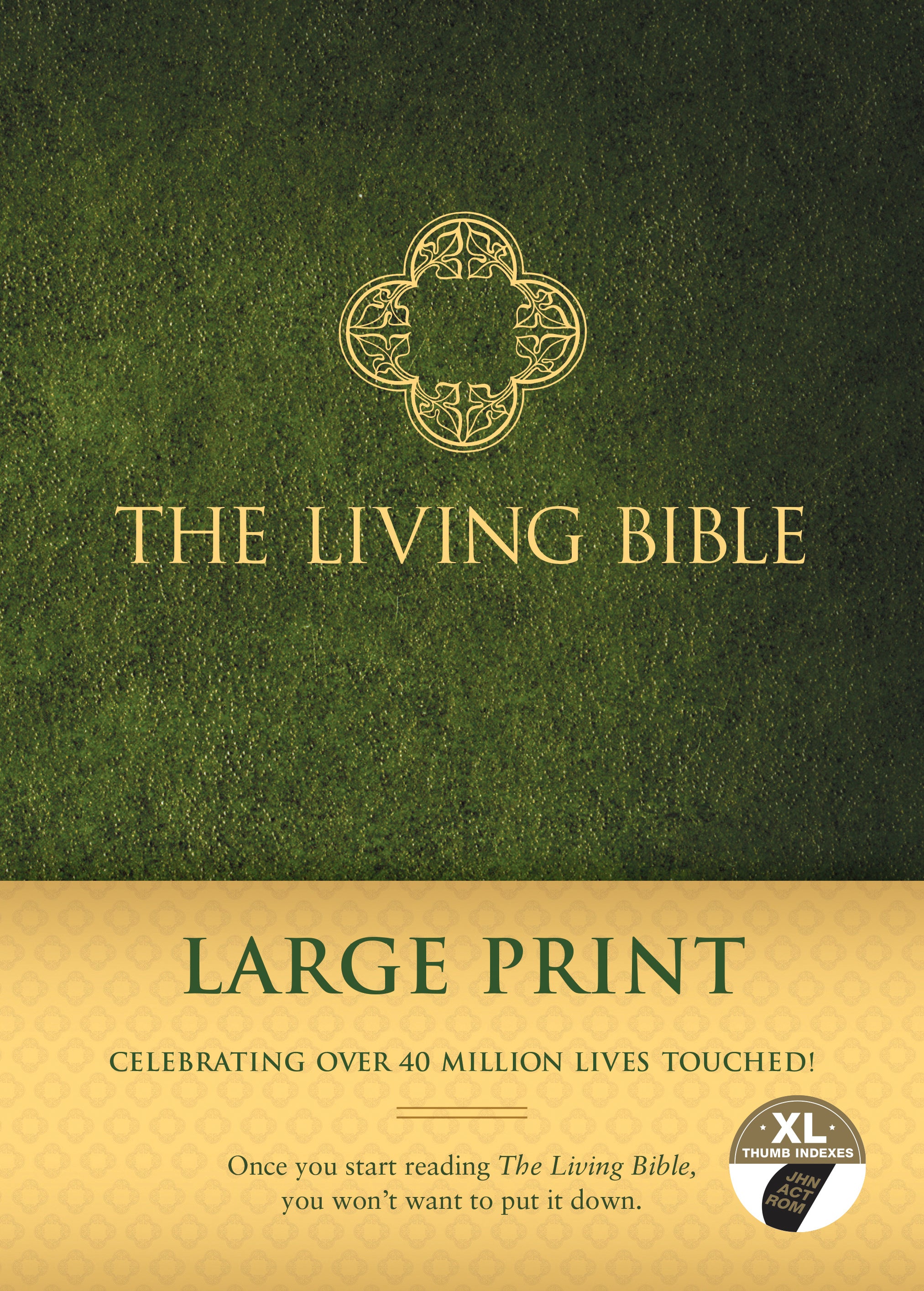 TLB The Living Bible Large Print Indexed Green (Black Letter Edition)