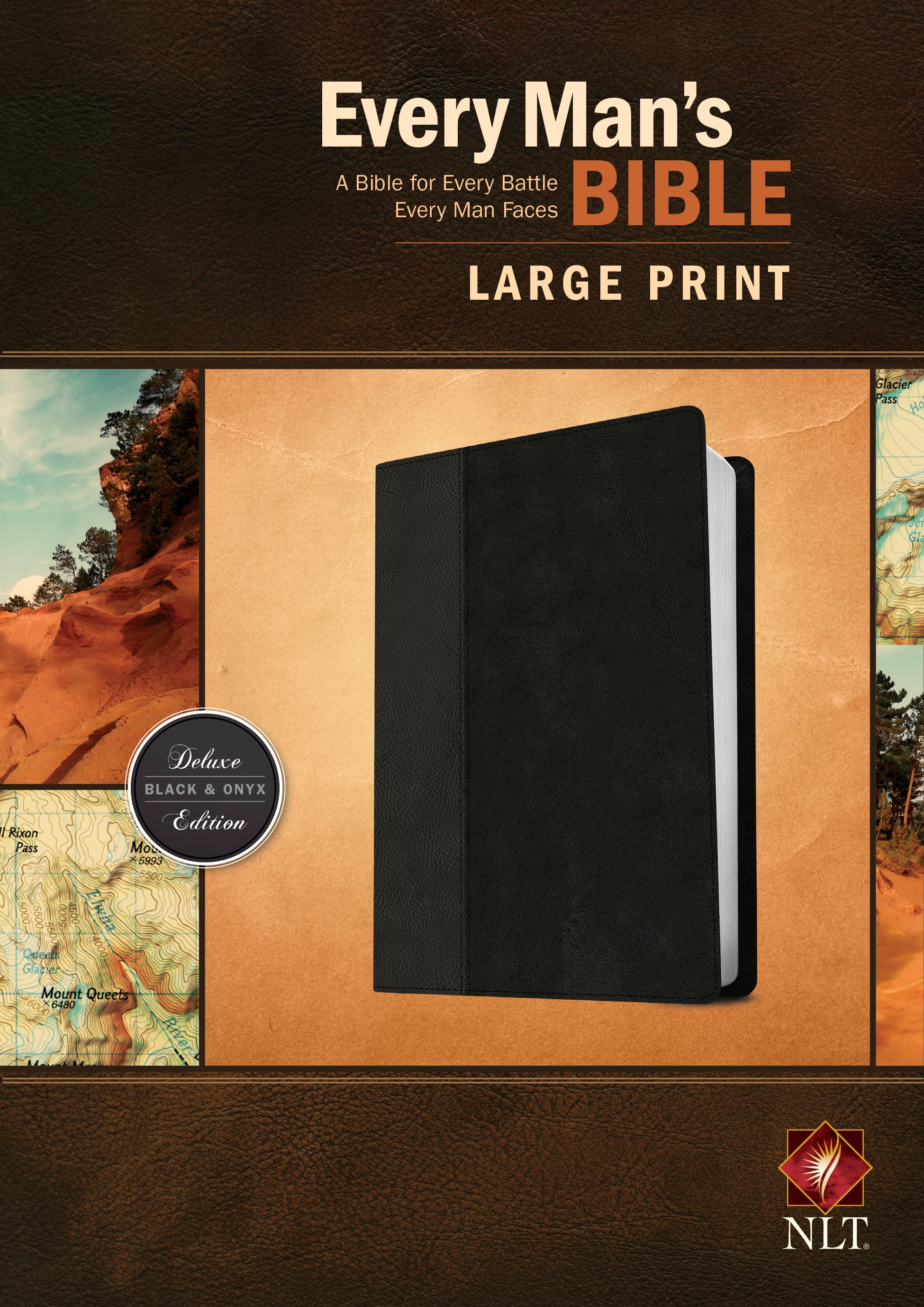 NLT Every Man's Bible Large Print Black/Onyx (Black Letter Edition)