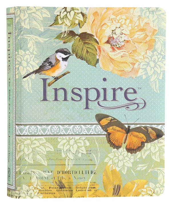 NLT Inspire Creative Journaling Bible Blue/Cream (Black Letter Edition)