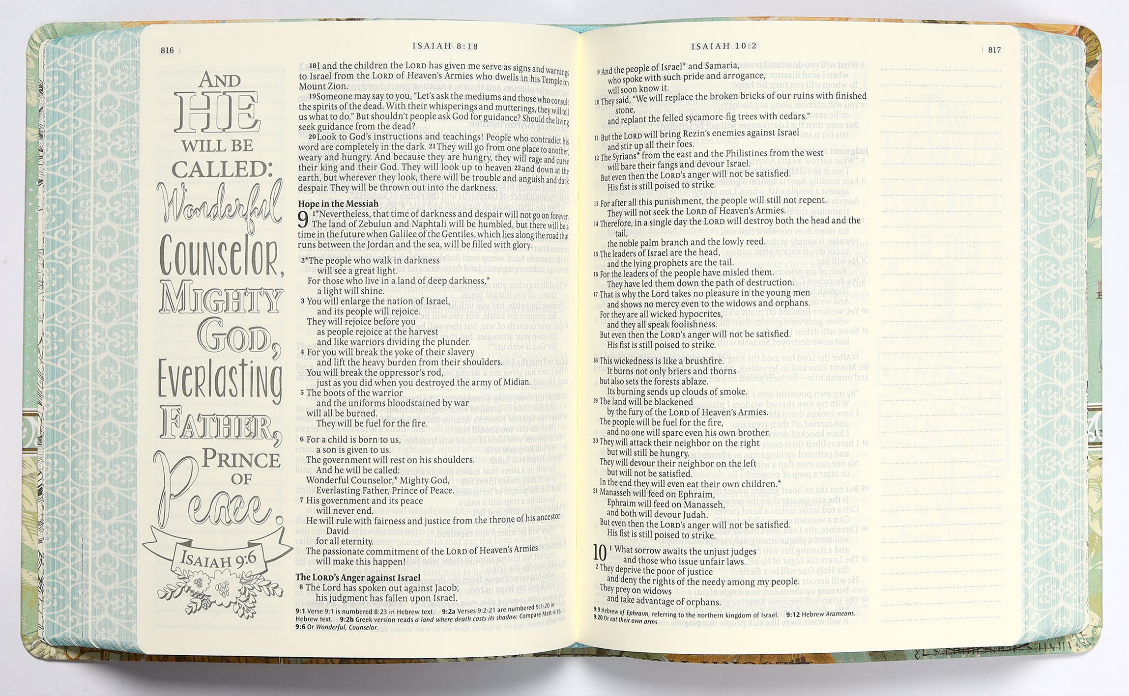 NLT Inspire Creative Journaling Bible Blue/Cream (Black Letter Edition)
