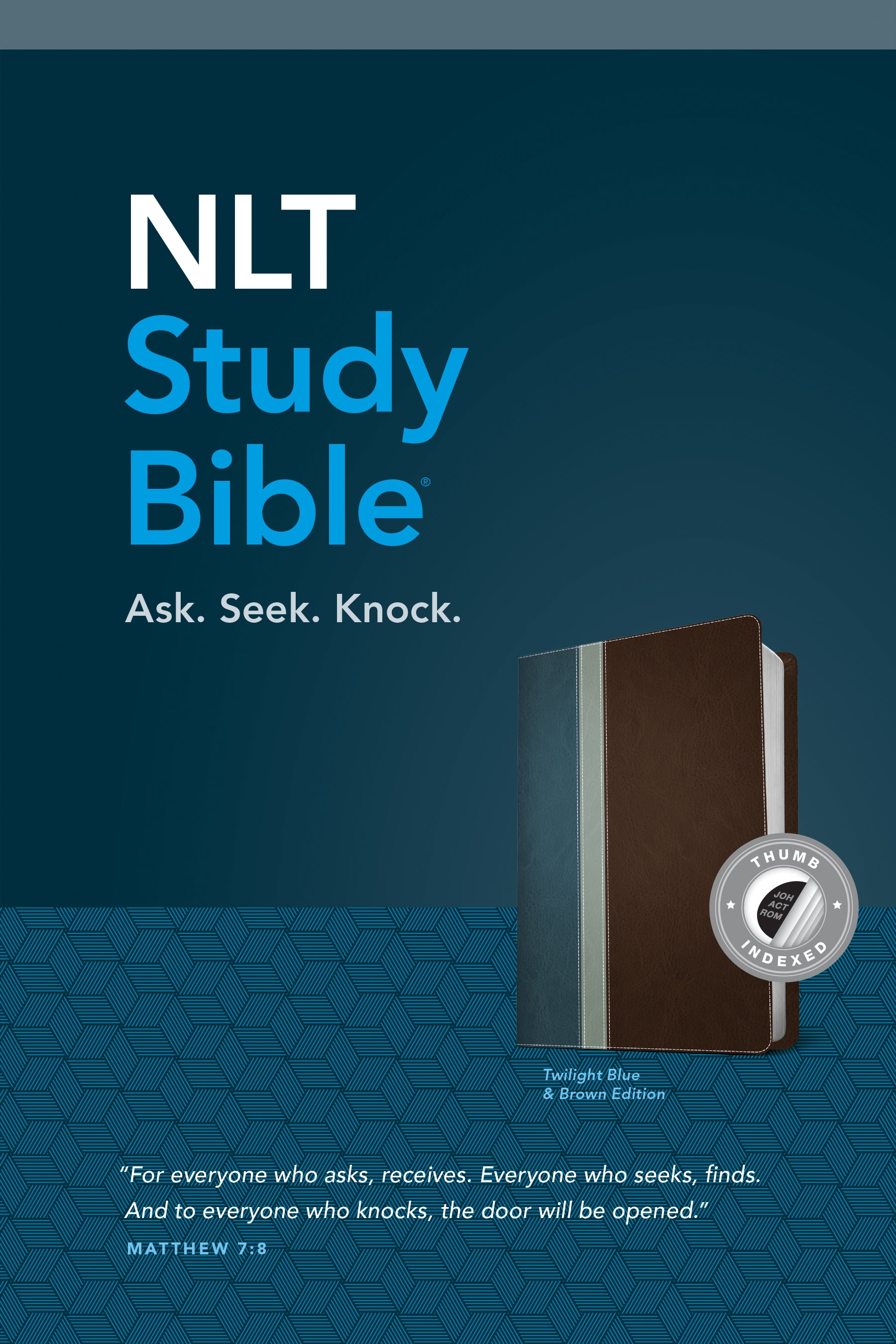 NLT Study Bible Indexed Twilight Blue Brown (Red Letter Edition)