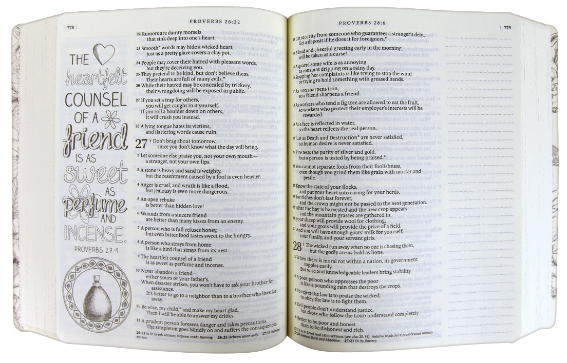 NLT Inspire Creative Journaling Bible Large Print Tranquil Blue (Black Letter Edition)
