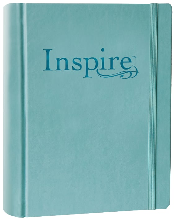 NLT Inspire Creative Journaling Bible Large Print Tranquil Blue (Black Letter Edition)